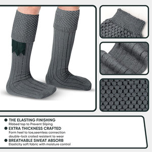ustom Branding Men's Scottish Highland Kilt Hose <b>Socks</b> Traditional <b>Long</b> Length <b>Wool</b> Blend Comfortable Ribbed <b>Socks</b> Supplier - Product Image 4
