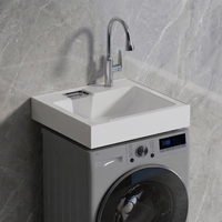 Lavabo de salle de bain moderne en pierre artificielle avec évier de buanderie profond intégré pour le nettoyage domestique