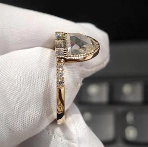 Half <b>Moon</b> Rose Cut Moissanite <b>Ring</b> Beautiful 925 Sterling Silver Engagement <b>Ring</b> & Hip Hop Diamond Jewelry - Product Image 1