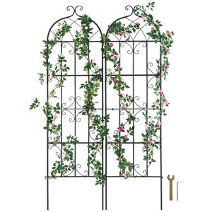 Traliccio per Fiori da Giardino in Metallo Antiruggine 71 x 20 Pollici, Traliccio per Rose Rampicanti da Esterno, Alto 2,4 Metri, Confezione da 2 per Giardino - Product Image 1