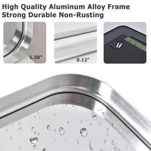 Modern <b>Rectangular</b> Bathroom Vanity <b>Mirror</b> 30x50 Inch <b>Wall</b> Mounted with Deep Silver Metal Frame - Product Image 4