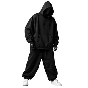 Survêtements unisexes avec logo personnalisé imprimé, respirants, 100% coton, molleton technique, poches, jogging, automne, couleurs contrastées, vêtements de sport - Product Image 1