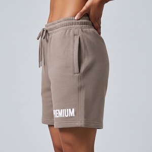 Plus Size <b>Women</b> Fleece Cotton <b>Sweat</b> <b>Shorts</b> Elastic Waist Drawstring Casual Gym Bermuda <b>Shorts</b> Quick Dry Breathable Custom Logo - Product Image 4