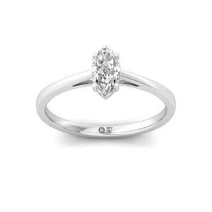 Marquise Cut Lab Grown Diamond <b>Solitaire</b> Engagement <b>Ring</b> 925 Sterling <b>Silver</b> 10K Gold Plated Finish Luxury Style for Women - Product Image 4