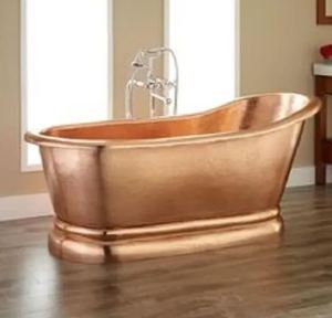 อ่างอาบน้ำแบบขาตั้งพร้อมระบบระบายน้ำล้น  ผิวเคลือบสีทองแดง  อ่างอาบน้ำแบบขาตั้งพร้อมระบบระบายน้ำล้น  ผิวเคลือบสีทองแดง - Product Image 3