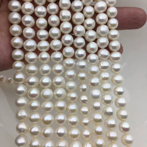 Perlas de Agua Dulce Blancas Naturales AA de 8mm, Casi Redondas, Tipo Patata, Alto Brillo, Calidad Heredada, Hilo Suelto para Fabricación de Joyería a Granel - Product Image 1