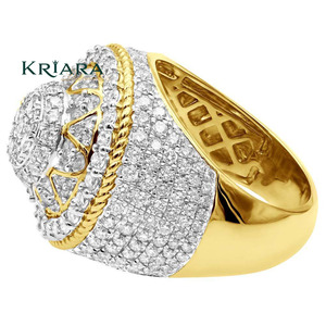 Bague de cocktail unisexe en argent 925 plaqué moissanite, forme couronne, sertissage pavé, bague de mariage de luxe - Product Image 5