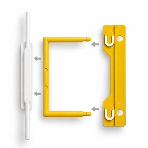Conception en trois parties combinant une pièce en U en plastique, un tube et une barre de compression pour un classement de documents pratique et organisé. - Product Image 4
