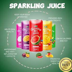 Para VINUT Sparkling Guava Juice 330ml Pack 24 Non-GMO Sin azúcar añadido Jugo de frutas y verduras Proveedor al por mayor Muestra gratis OEM - Product Image 3