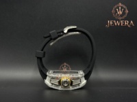 Montre analogique de luxe en acier inoxydable, cadran en verre, mouvement mécanique, diamants véritables, bracelet en caoutchouc, fermoir papillon pour hommes et femmes