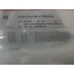 เซ็นเซอร์วัดระยะ AMAT 0010-22229 ASSY CASS ขนาด 200 มม. - อุปกรณ์และอะไหล่เซมิคอนดักเตอร์ระดับโลกที่เชื่อถือได้ - Product Image 4