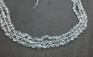 Natural <b>Crystal</b> Quartz Smooth Oval <b>Beads</b> 6-7MM <b>Crystal</b> Quartz Gemstone <b>Beads</b> 13 Inch Loose Quartz <b>Beads</b> For Jewelry Making Bulk - Product Image 2