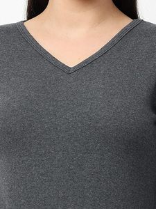 Fabricant de vêtements pour femmes, fournisseur de hauts à manches longues, t-shirt pour femmes à col en V, confortable - Product Image 2