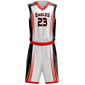 Conjunto de Camiseta de Baloncesto Eagles 23 Sublimada con Cuello en V, Sin Mangas, Absorbe la Humedad, 100% Poliéster, Transpirable, de Secado Rápido, Unisex para Adultos - Product Image 3