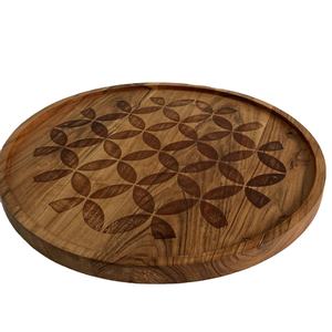 Plateau décoratif en bois de mangue et d'acacia écologique fait à la main Plateau décoratif en bois de finition naturelle pour les acheteurs en vrac et les détaillants - Product Image 2