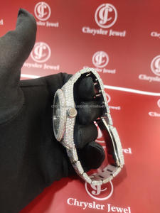 41MM fait à la main de luxe de qualité supérieure de haute qualité entièrement glacé Hip Hop hommes véritable VVS Moissanite montre en diamant pour exportateur mondial - Product Image 4