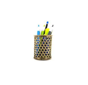 Pot à stylos en laiton pour panier à crayons, organiseur de pinceaux de maquillage, support de bureau en métal, pot de rangement pour stylos de bureau - Product Image 3
