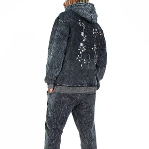 Ensemble de survêtement en molleton taupe pour homme, sweat-shirt à capuche et pantalon de jogging, deux pièces, vêtements de sport d'hiver - Product Image 5