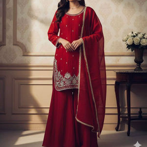 Lanzamiento del Nuevo Conjunto de Diseñador para Fiestas Pur FendyTop Plazzo & Dupatta - Product Image 1