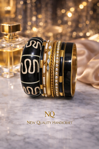 Handcrafted Resin Metal <b>Bangles</b> <b>Set</b> – Premium Gold Plated Stack Bracelets for Women, Fashion Jewelry Wholesale - Product Image 5