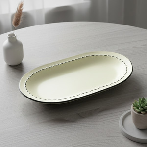 Assiette ovale en grès de qualité supérieure 3460888-31X21 de 12,5 pouces pour poisson - Product Image 4