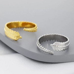 Anillo Ajustable con Hoja de Helecho en Plata de Ley 925 o Chapado en Oro de 14K, Joyería Botánica Inspirada en la Naturaleza para Compromiso y Boda - Product Image 3