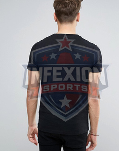 เสื้อยืดคอวีแขนสั้นผู้ชายสีพื้นผ้าฝ้ายทรงเข้ารูปลำลองสีขาวสีดำ - Product Image 5