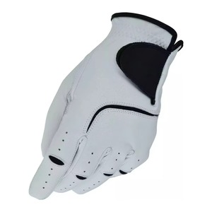 Gants de golf en cuir véritable unisexes blancs antidérapants à enfiler pour les mains - Product Image 5