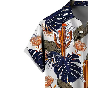 ชุดชายหาดสไตล์ฮาวายสำหรับผู้ชายแบบ OEM สั่งทำได้ เสื้อเชิ้ตผ้าฝ้ายสีสันสดใส สไตล์ลำลอง ผ่านกระบวนการซักพิเศษ ทอด้วยเทคนิคการถักทอ เหมาะสำหรับฤดูร้อน - Product Image 4