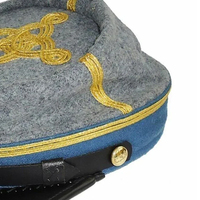 Gorra Kepi de Invierno Personalizada Estilo Berdans Sharpshooter Generals con 4 Hileras de Trenzas, Todas las Tallas, Reproducción Americana