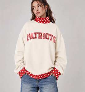 เสื้อสเวตเชิ้ตแบบสั่งทำขายส่งสำหรับวันแข่งขันกีฬา แบบยูนิเซ็กซ์ 2 ชิ้น คอเต่าลายจุดแบบซ้อนทับ เสื้อฮู้ดดี้แบบสั่งทำสำหรับแฟนกีฬา - Product Image 3