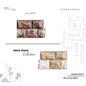 Superb Quality Ceramic Digital Glazed Stone Designer Exterior Wall Cladding <b>Elevation</b> Tile 300x450mm 30x45cm 12x18 wall tile - Product Image 4