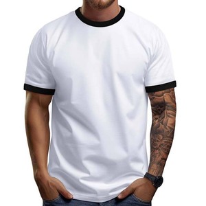 T-shirt formel uni et abordable 100 % coton pour homme à manches courtes et col rond, avec design personnalisé, anti-boulochage, coupe ample - Product Image 4