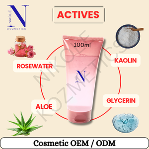 Masque facial hydratant et éclaircissant à l'eau de rose, soin nourrissant pour tous types de peaux, OEM ODM, marque privée - Product Image 2