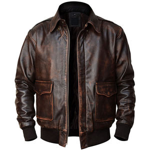 Blouson de motard en cuir de vachette de haute qualité pour homme, avec logo personnalisé, style vintage, veste zippée élégante, durable, à manches longues - Product Image 2