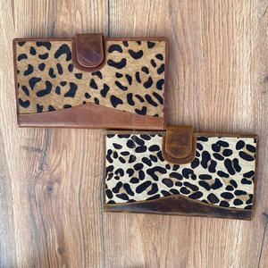 Cheveux à la mode faits à la main sur imprimé Animal bi-pli mince portefeuille porte-cartes de crédit beau et Durable en cuir véritable sac à main pour femmes - Product Image 3