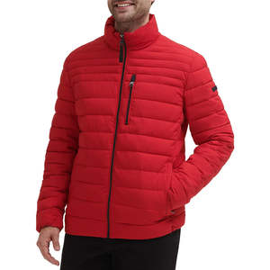 Veste d'hiver pour homme, manteau chaud en duvet, col montant, coupe ample, veste matelassée à fermeture éclair, couleur unie, style streetwear, veste à séchage rapide - Product Image 6