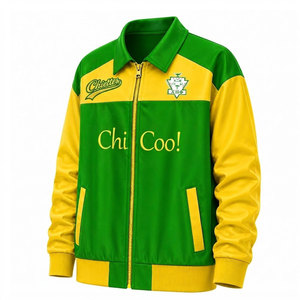 เสื้อแจ็คเก็ตเบสบอลหญิง Chi Eta Phi Sorority Chiettes Chi Coo Varsity สีเขียวเหลือง แต่งแถบสี ซิปด้านหน้า พร้อมโลโก้ Chi - Product Image 5