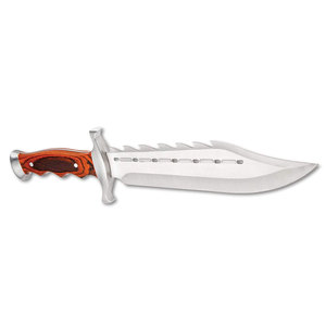 Cuchillo Bowie de Acero Inoxidable para Acampar al Aire Libre, Caza, Supervivencia, Hoja Fija con Mango Ergonómico de Madera - Product Image 4