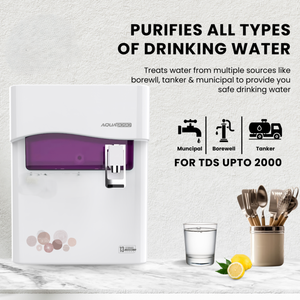 Purificador de agua Aqua 9090 púrpura, sistema RO con zinc, cobre, alcalino y TDS, capacidad de almacenamiento de 13L, indicador LED, material de grado alimenticio. - Product Image 2