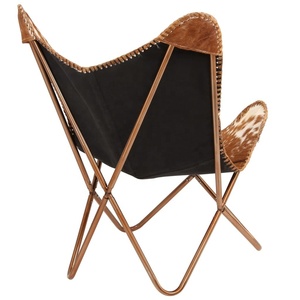 Precio de venta al por mayor de cuero genuino Hide Butterfly Chair con estructura de hierro - Product Image 4