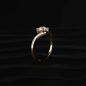 Nouvelle bague solitaire tendance 1 carat avec bande incurvée en or 14 carats, diamant de laboratoire éthique certifié IGI, bague de fiançailles élégante et luxueuse - Product Image 2