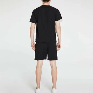 Conjuntos Deportivos de Verano para Hombre, Dos Piezas, de Algodón Terry, Manga Corta, Ecológicos, Personalizados al por Mayor, Transpirables, Camiseta y Pantalones Cortos Casuales - Product Image 2