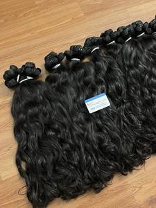 Extensiones de Cabello Remy Vietnamita Thanh An, Ondulado Natural, Doble Trama, Precio de Fábrica, Gran Stock Listo para Enviar, Color Negro - Product Image 3