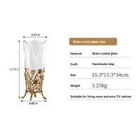 Vase de table de Noël élégant en métal sculpté, motif floral côtier, design moderne, écologique, en fer, luxueux et artistique