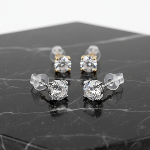 Super <b>Green</b> Stone Large Square Unisex Original Stud Gold Plated 18K Solid Gold Round Brilliant Cut Trendy <b>Earrings</b> - Product Image 2