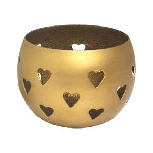 Coeur audacieux poinçon coupe support votif luxe or métal fer forme ronde longue durée pour la maison hôtel pour décor de Table de noël - Product Image 2