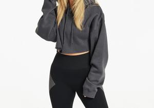 Haut court à capuche en polaire brodé sur mesure de haute qualité pour femme, style hip-hop, en soie pulsée, streetwear, grande taille, hiver - Product Image 5