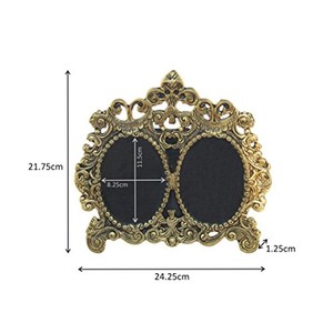 Cadre photo double en bois de Sheesham, laiton vintage, pour table, écologique, durable, fait main, vente en gros - Product Image 3