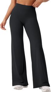 High Waist Knitted Cotton/Bamboo Fiber Modern Yoga <b>Leggings</b> Women Soft Wide Leg Anti-Bacterial <b>Thick</b> Breathable Quick-Dry - Product Image 3